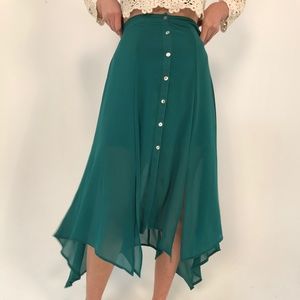 Forever 21 Flowy Button-up Midi Skirt